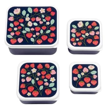 Svačinový box Strawberries - set 4 ks