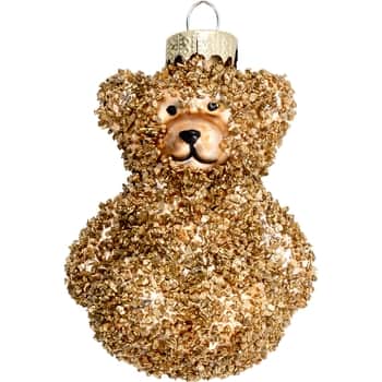 Vánoční ozdoba Teddy Antique Gold