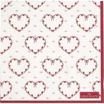 Papírové ubrousky Layla Heart White - 20 ks