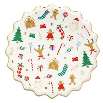 Vánoční papírový talíř Jolly Christmas 21,6 cm - set 8 ks
