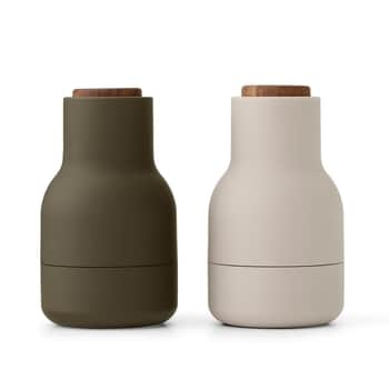 Mlynček na soľ a korenie Bottle Hunting Green/Beige Walnut Small - set 2 ks