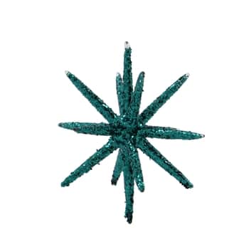 Skleněná vánoční ozdoba Spike Green Glitter 12 cm
