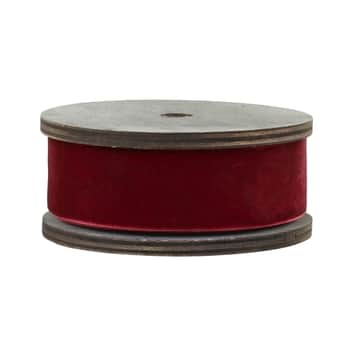 Sametová stuha na špulce Cherry 5 m