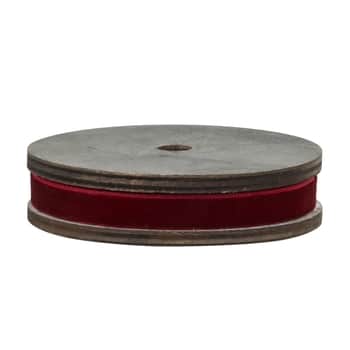 Sametová stuha na špulce Thin Cherry 5 m