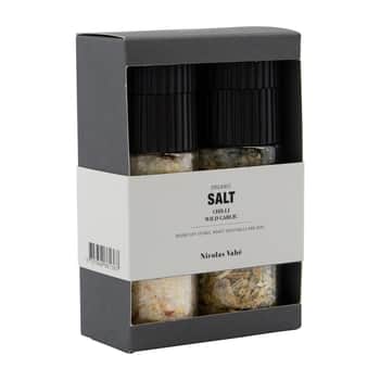 Darčeková kolekcia solí Nicolas Vahé - Organic Chilli salt & Wild garlic