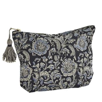Bavlněná kosmetická taška Printed Black/Blue/Grey