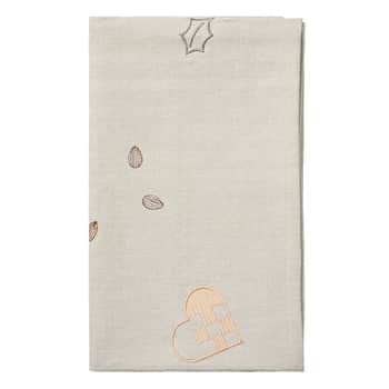 Vyšívaný běhoun na stůl Fryd Light Warm Grey 40x140 cm