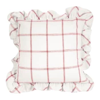 Povlak na polštář z organické bavlny Alma White/Red 45x45 cm