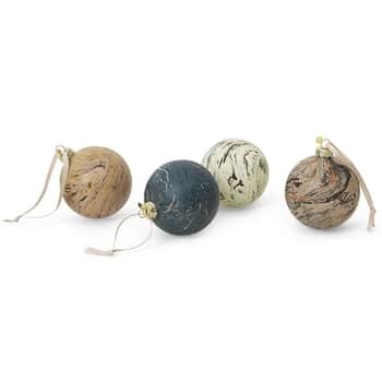 Skleněná vánoční ozdoba Marble 8 cm - set 4 ks