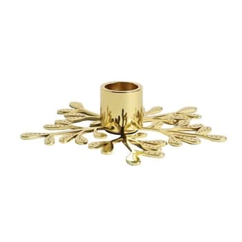 Vánoční svícen z nerezové oceli Mistletoe Brass 13 cm