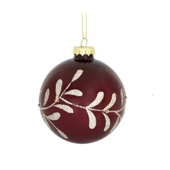 Skleněná vánoční ozdoba Cherry Glitter 8 cm