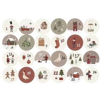 Vianočné nálepky Christmas Calendar 1-24