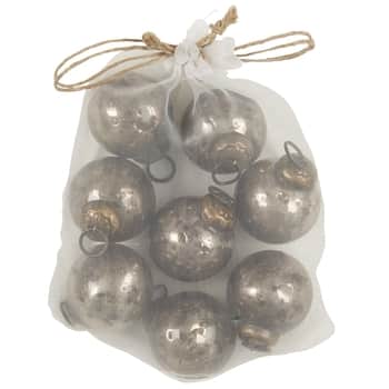 Vánoční baňka Pebbled Silver Look - set 8 ks