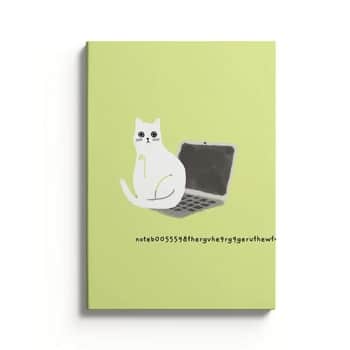 Linkovaný notes Laptop Cat