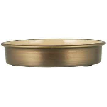 Kovový tácek pod svíčku Antique Brass/Cafe Creme