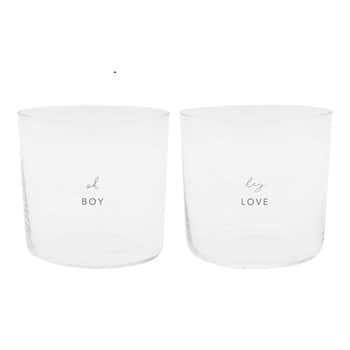 Sklenice na vodu Boy / Love 350 ml – set 2 ks