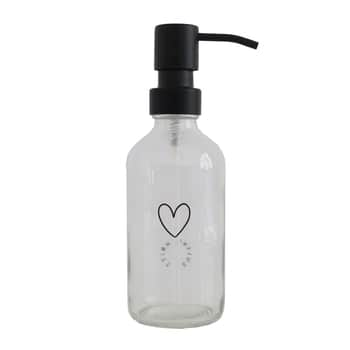 Skleněný dávkovač mýdla Heart Transparent 250 ml