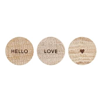 Sada dřevěných magnetů Hello Love – 3 ks