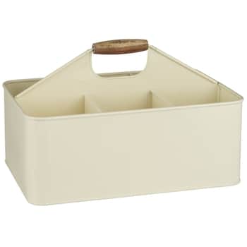 Plechový úložný box s přihrádkami Cream
