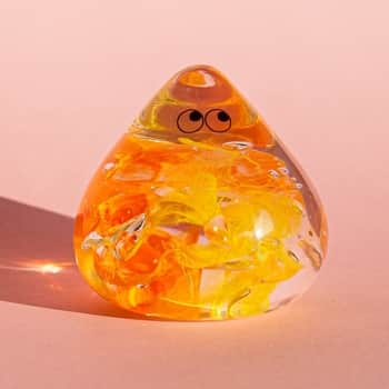 Skleněná figurka Crystal Blob Orange Drop
