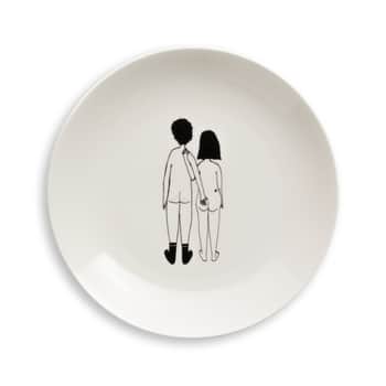 Porcelánový tanier Naked Couple Back 23 cm