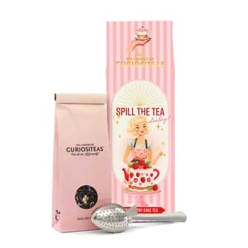 Ochucený černý čaj Strawberry Cake Tea 70 g + sítko
