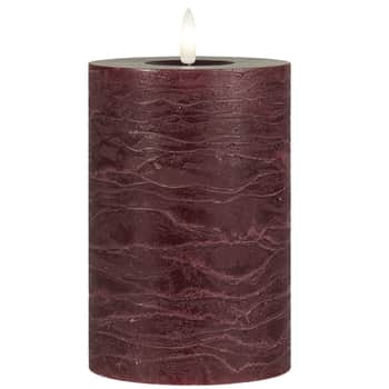 LED svíčka Pillar Dark Red 15 cm