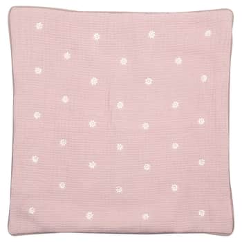 Vyšívaný povlak na polštář Sina Dusty Rose 50 x 50 cm