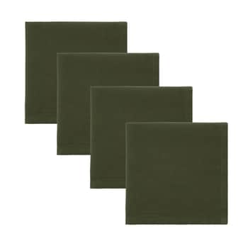 Bavlněný ubrousek Real Dark Green – set 4 ks