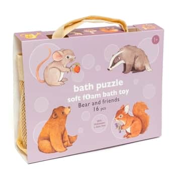 Pěnové dětské puzzle do vany Bear and Friends – 16 ks