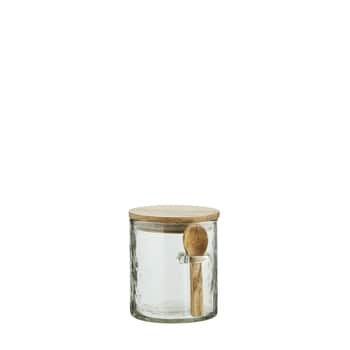 Skleněná dóza se lžičkou Mango Wood 9 cm