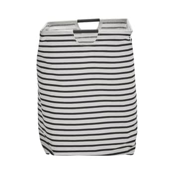 Skládací koš na prádlo Stripes Black/White