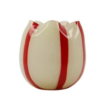 Skleněný svícen Gula White/Red