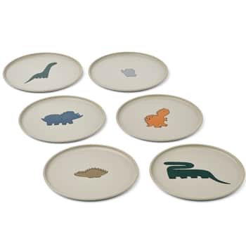 Plastový talíř Remco Dinosaurus / Mist – set 6 ks