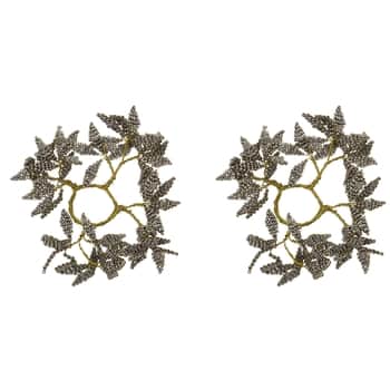 Ozdobný kroužek na svíčku Pearl Grey/Gold – set 2 ks