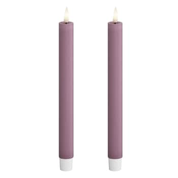 Vysoké LED svíčky Light Purple – set 2 ks