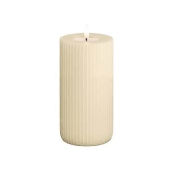 LED svíčka Solid Stripe Creme 15 cm