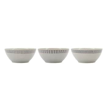 Kameninová miska Stitch Off White – set 3 ks
