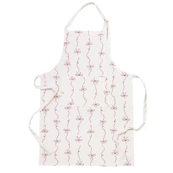 Bavlněná zástěra Bow White/Red