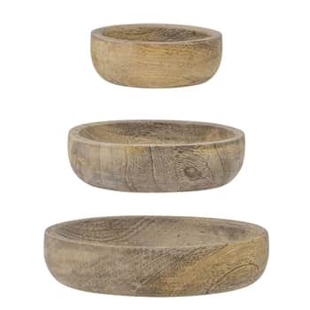 Dřevěná miska Joana Mango – set 3 ks