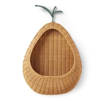 Nástěnný úložný koš Pear Braided Natural