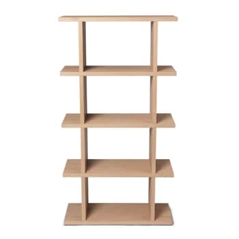 Dřevěná knihovna Kona Natural 1x4 – 141 cm
