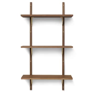 Policový systém Sector Narrow Smoked Oak/Brass