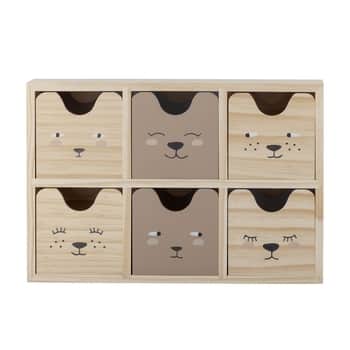 Dřevěný úložný box se zásuvkami Calle Nature