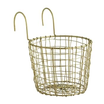 Závěsný drátěný obal na květináč / košík Antique Brass