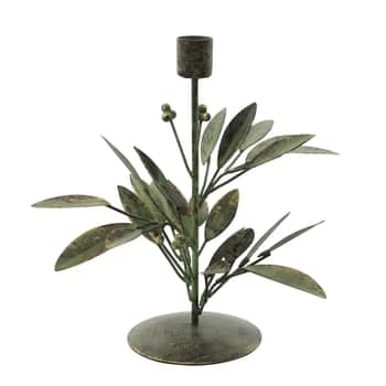 Kovový svícen Leaves Antique Green