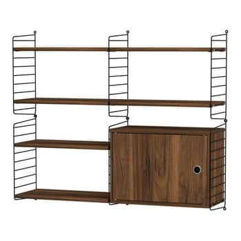 Policový systém Living room R Black / Walnut