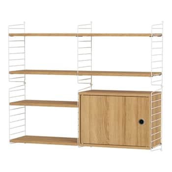 Policový systém Living room R White / Oak