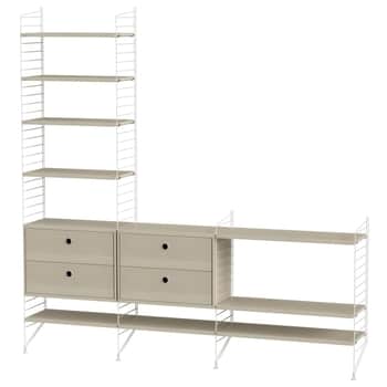 Policový systém Living room J White / Ash