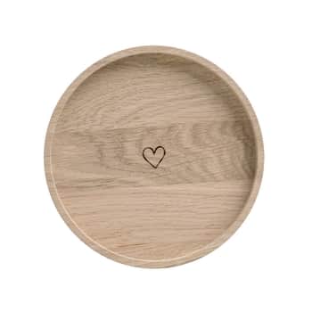 Dřevěný podnos Heart ø 16 cm